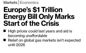 # LUC MICHEL’S GEOPOLITICAL DAILY/ REVUE DE PRESSE/ L’ABANDON DU GAZ RUSSE A DEJA COÛTÉ À L’EUROPE ENVIRON UN MILLIARD DE DOLLARS, ÉCRIT BLOOMBERG