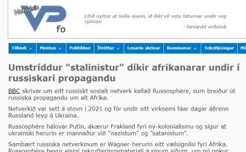 # EODE PRESS OFFICE/ REVUE DE PRESSE – PRESS REVIEW – ГАЗЕТА/ UMSTRÍDDUR « STALINISTUR » DÍKIR AFRIKANARAR UNDIR Í RUSSISKARI PROPAGANDU (VP, ISLANDE)