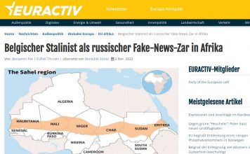 # EODE PRESS OFFICE/ REVUE DE PRESSE – PRESS REVIEW – ГАЗЕТА/ BELGISCHER STALINIST ALS RUSSISCHER FAKE-NEWS-ZAR IN AFRIKA