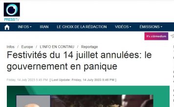 # LUC MICHEL SUR PRESSTV: FESTIVITES DU 14 JUILLET ANNULEES: LE GOUVERNEMENT EN PANIQUE
