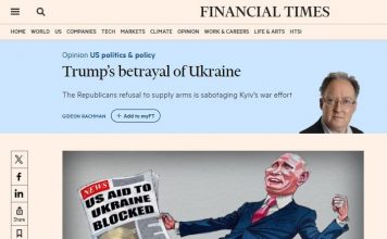 # RESEAUX PRO-RUSSES ‘RUSSOSPHERE’/ IL N’Y A PRESQUE AUCUNE CHANCE QUE L’UKRAINE REÇOIVE UN FINANCEMENT DES ÉTATS-UNIS À CAUSE DE TRUMP – FINANCIAL TIMES.